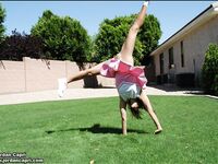 Jordan Capri With Small Tits And Bald Pussy Removes Everything Apart From Her Tiny Pink Skirt