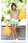 Naughty Karma May Entertains In Cheerleader Uniform And Plays With The Cunt Up Skirt